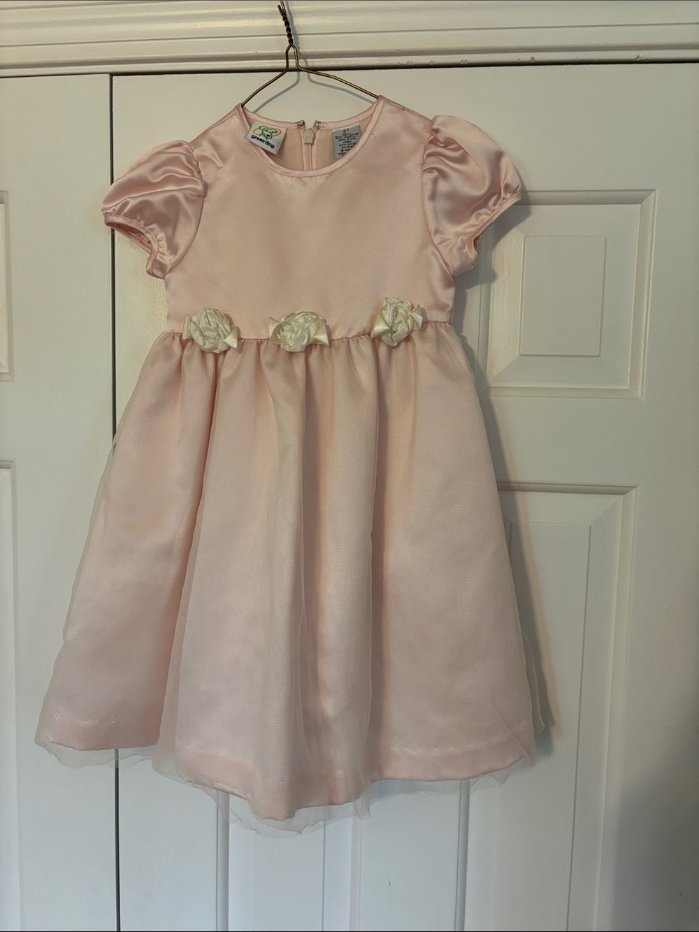 Pale Pink Floral Waist Party Dress
